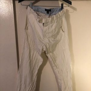 Banana Republic Ivory Linen Pant